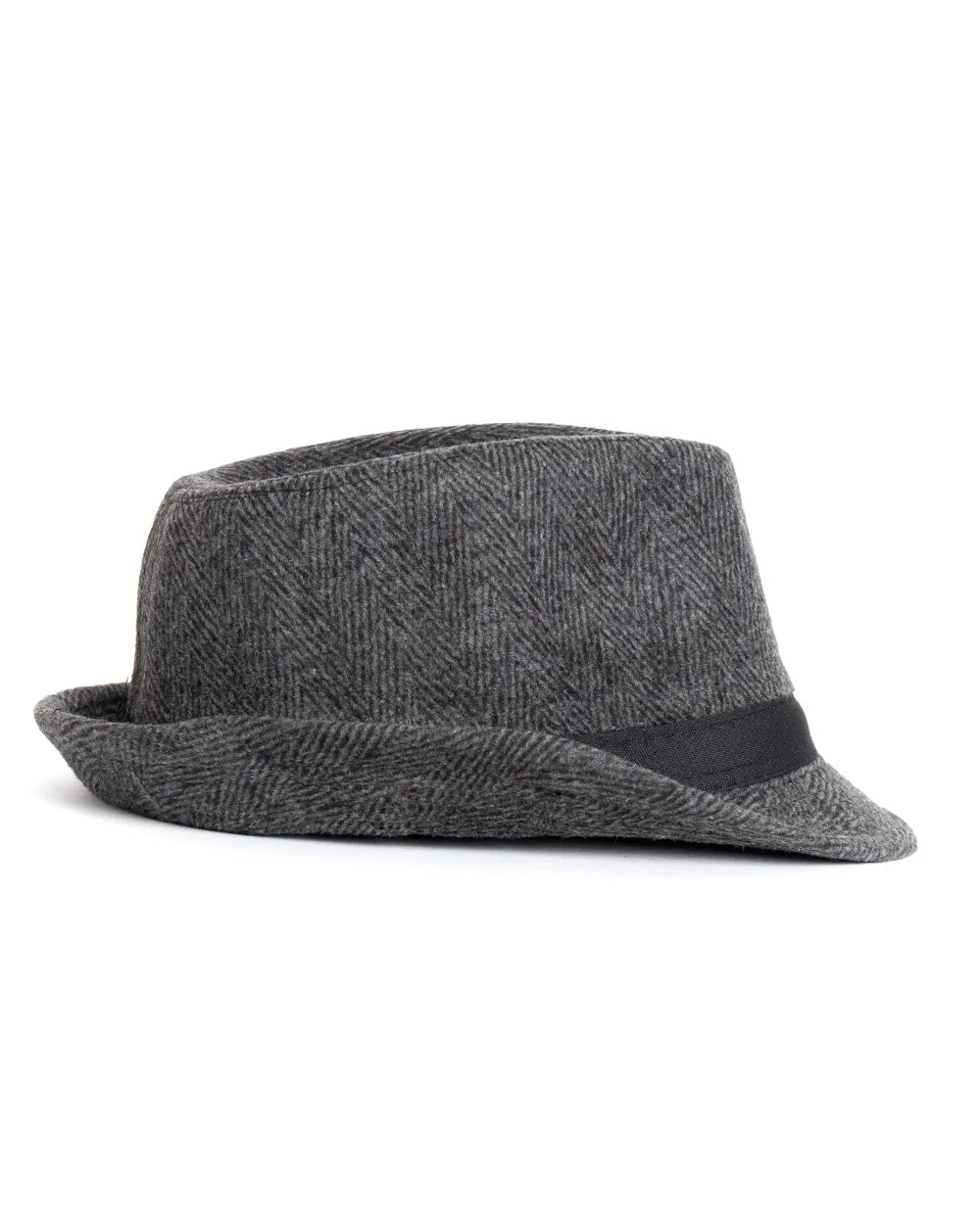 Cappello Uomo Hat Grigio Rigido Classico Rigato Microfantasia GIOSAL-CAP1003A