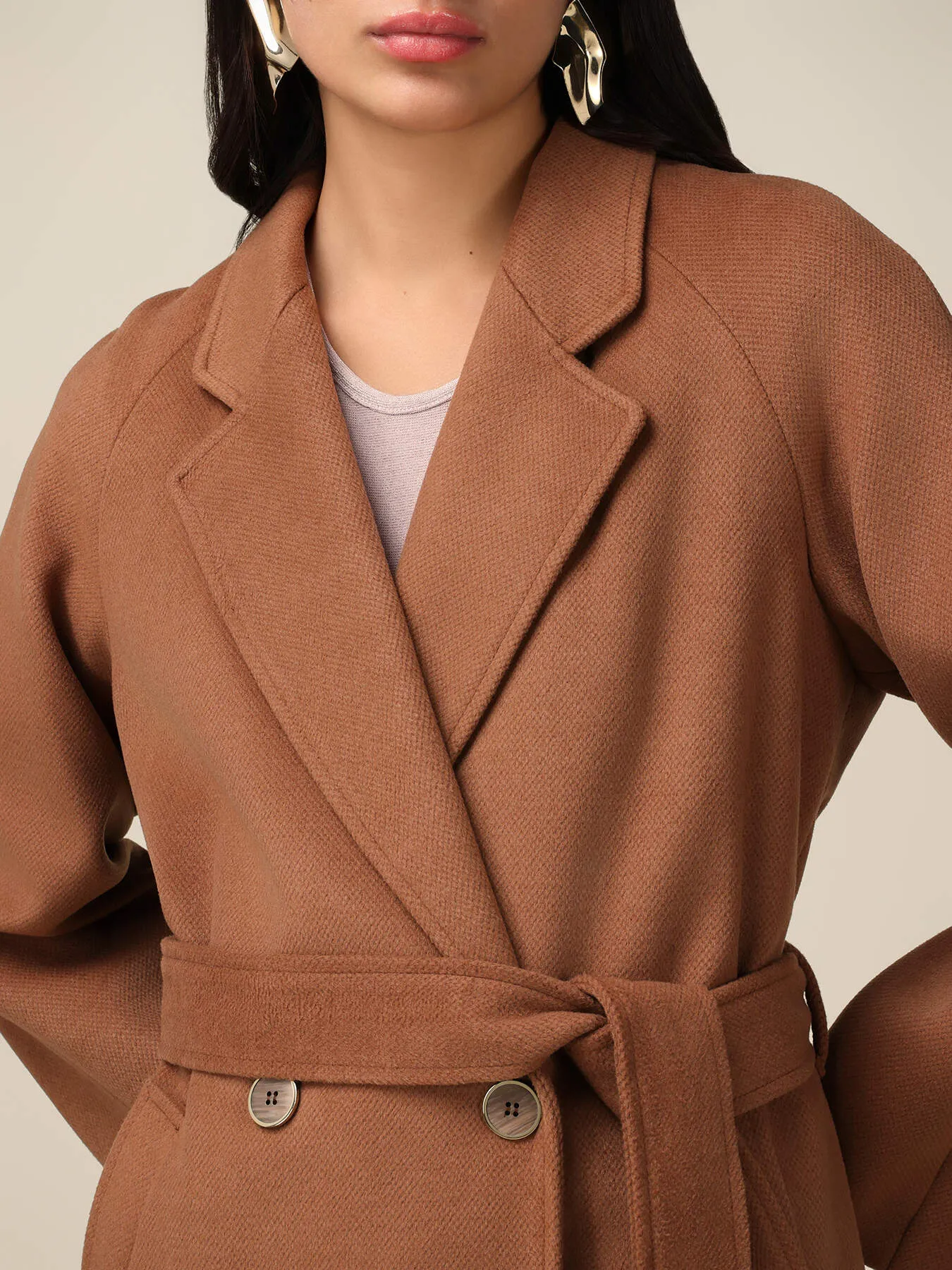 Cappotto lungo con cintura