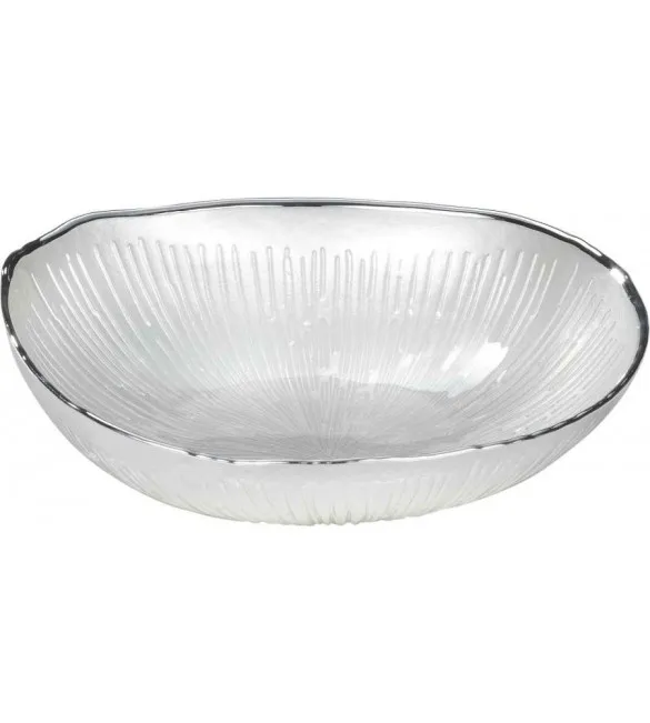 Ciotola in vetro Zen 23 cm h. 5,5 cm - Bianco Perla 1.753893