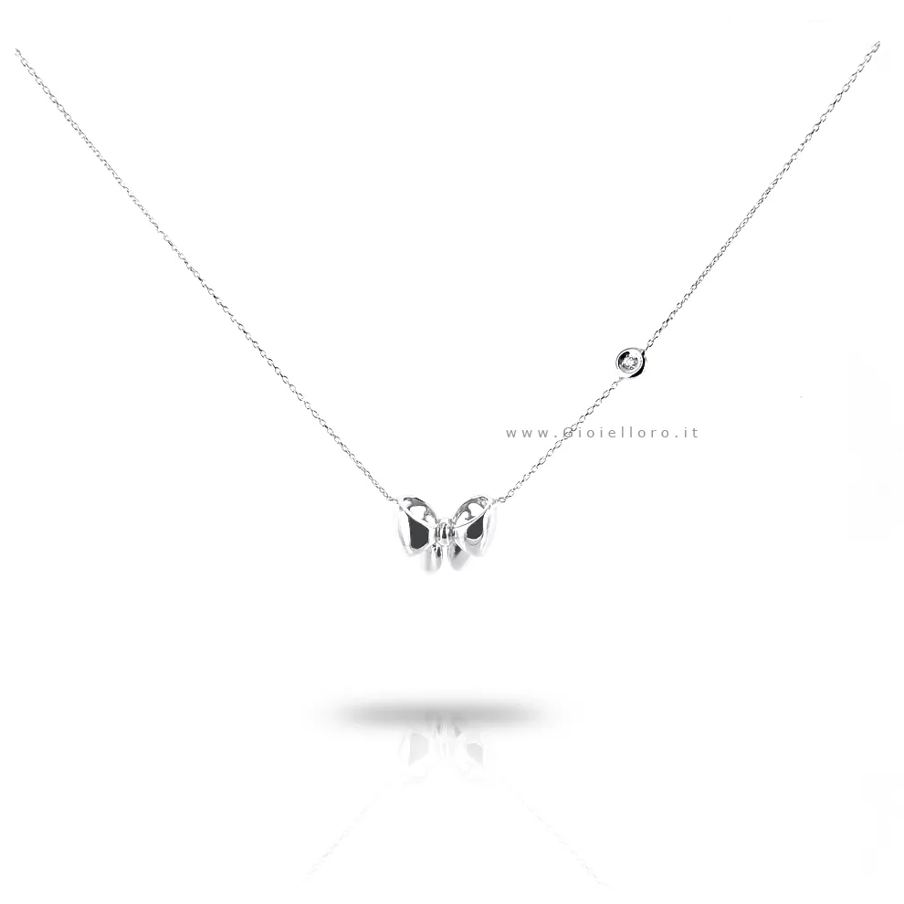 Collana Comete Gioielli Fiocco in oro bianco