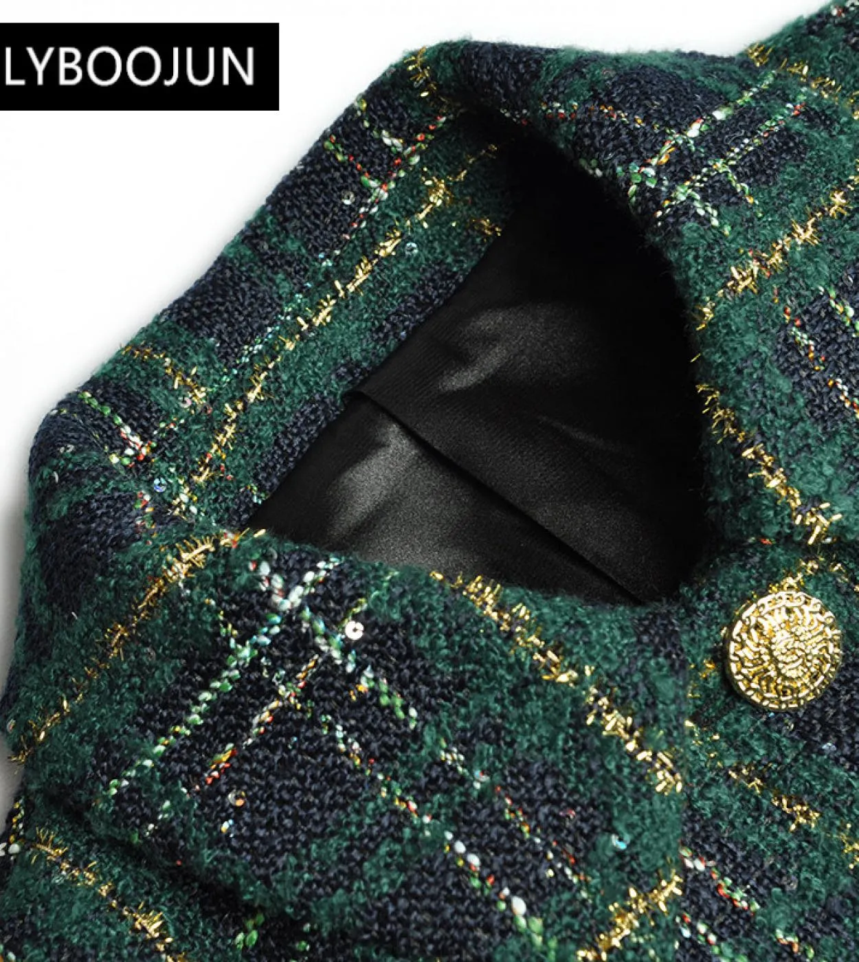 Completi da due pezzi Completi da donna Completi invernali in tweed scozzese Completi da donna Giacca a maniche lunghe con perli