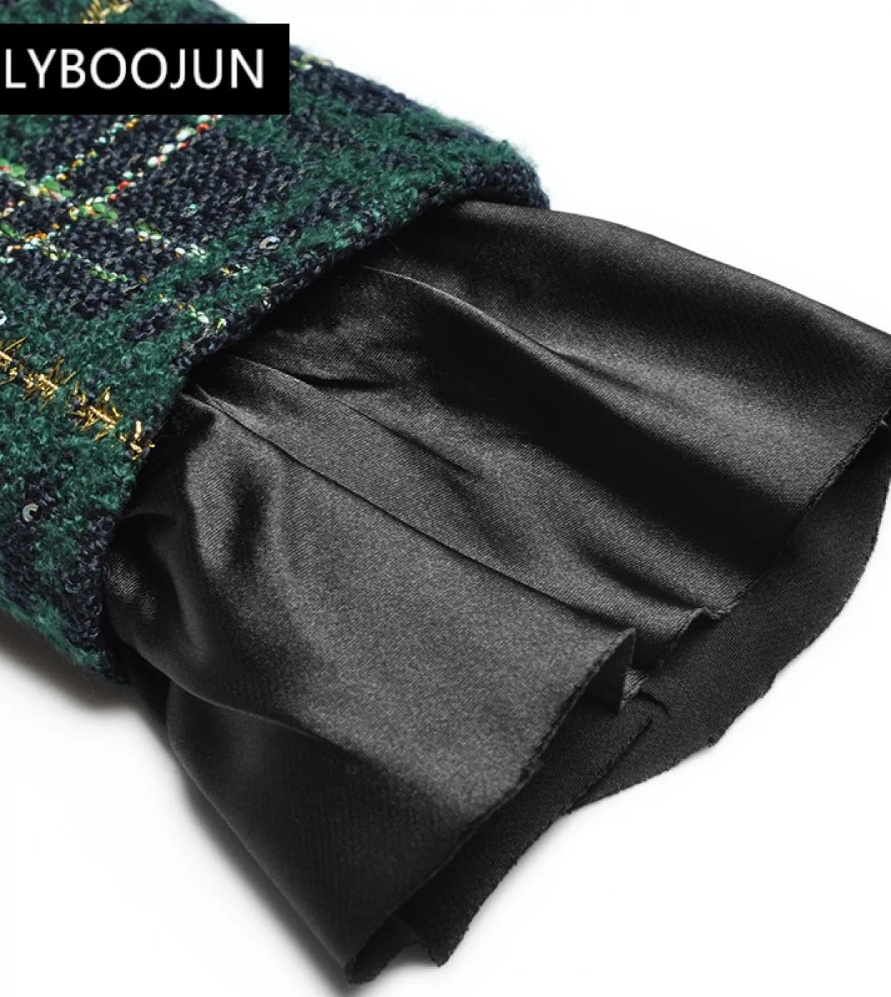 Completi da due pezzi Completi da donna Completi invernali in tweed scozzese Completi da donna Giacca a maniche lunghe con perli