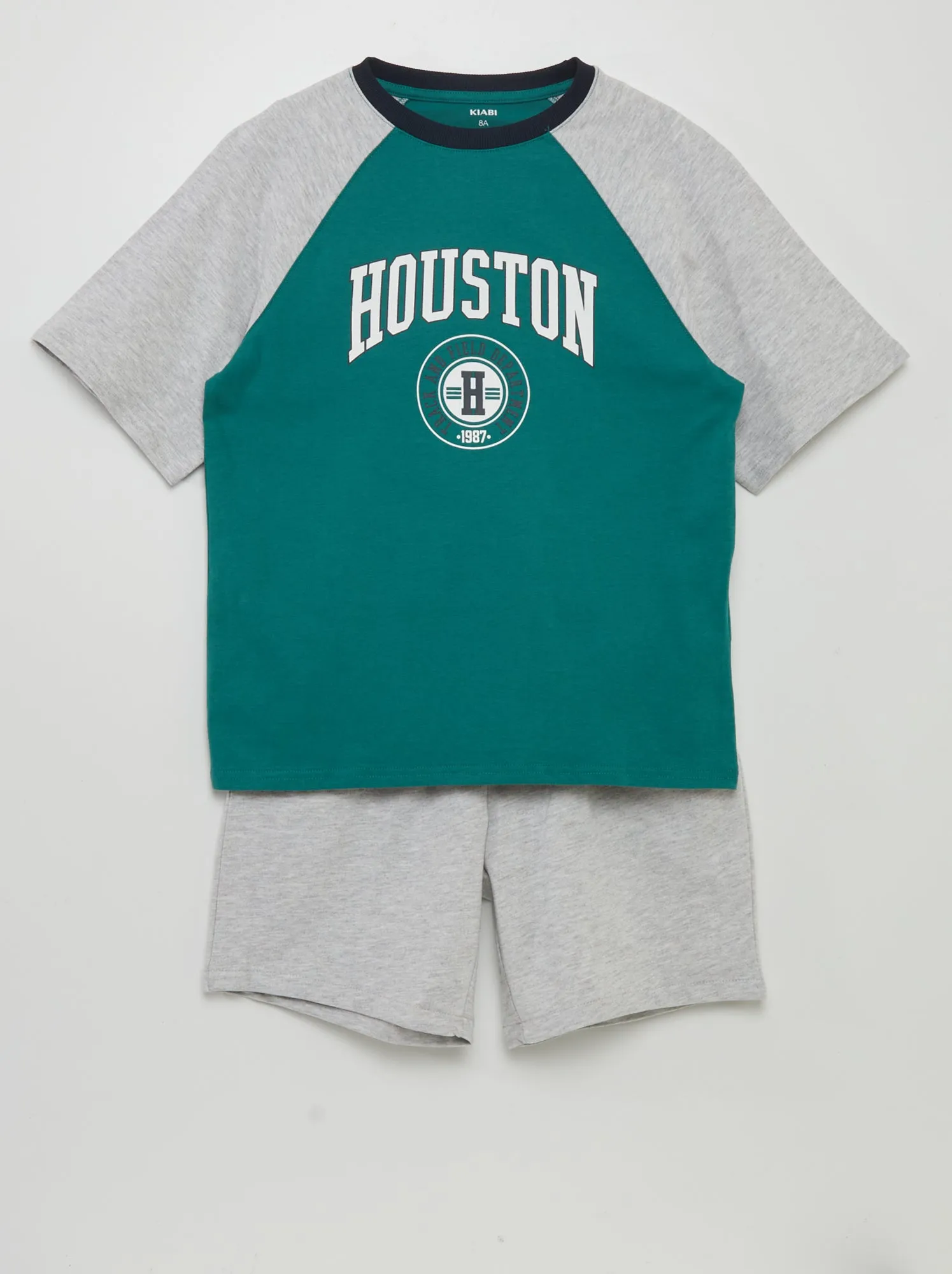 Completo da jogging corto in french terry - 2 pezzi - VERDE
