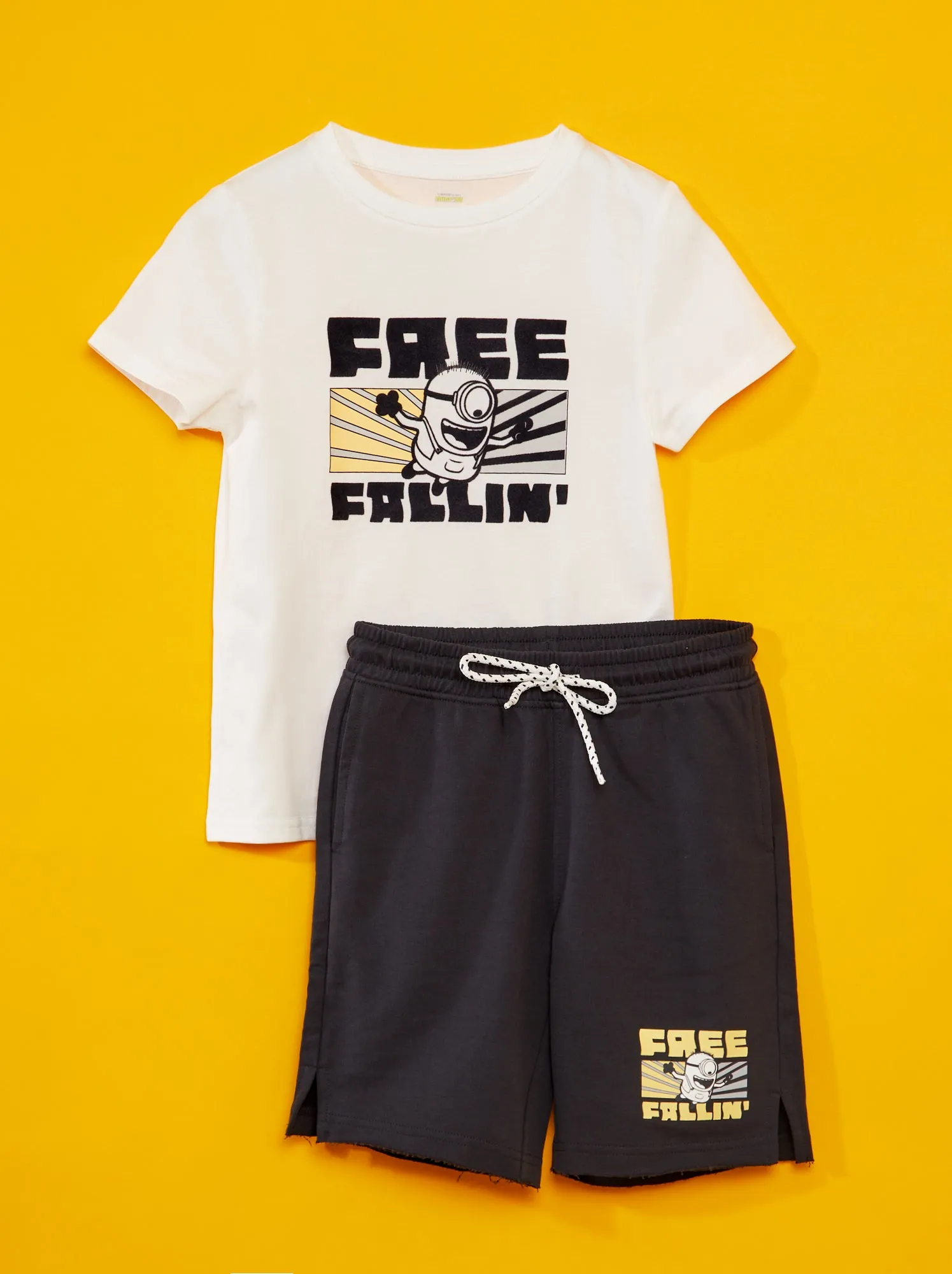 Completo in jersey 'I Minions' 2 pezzi - BIANCO