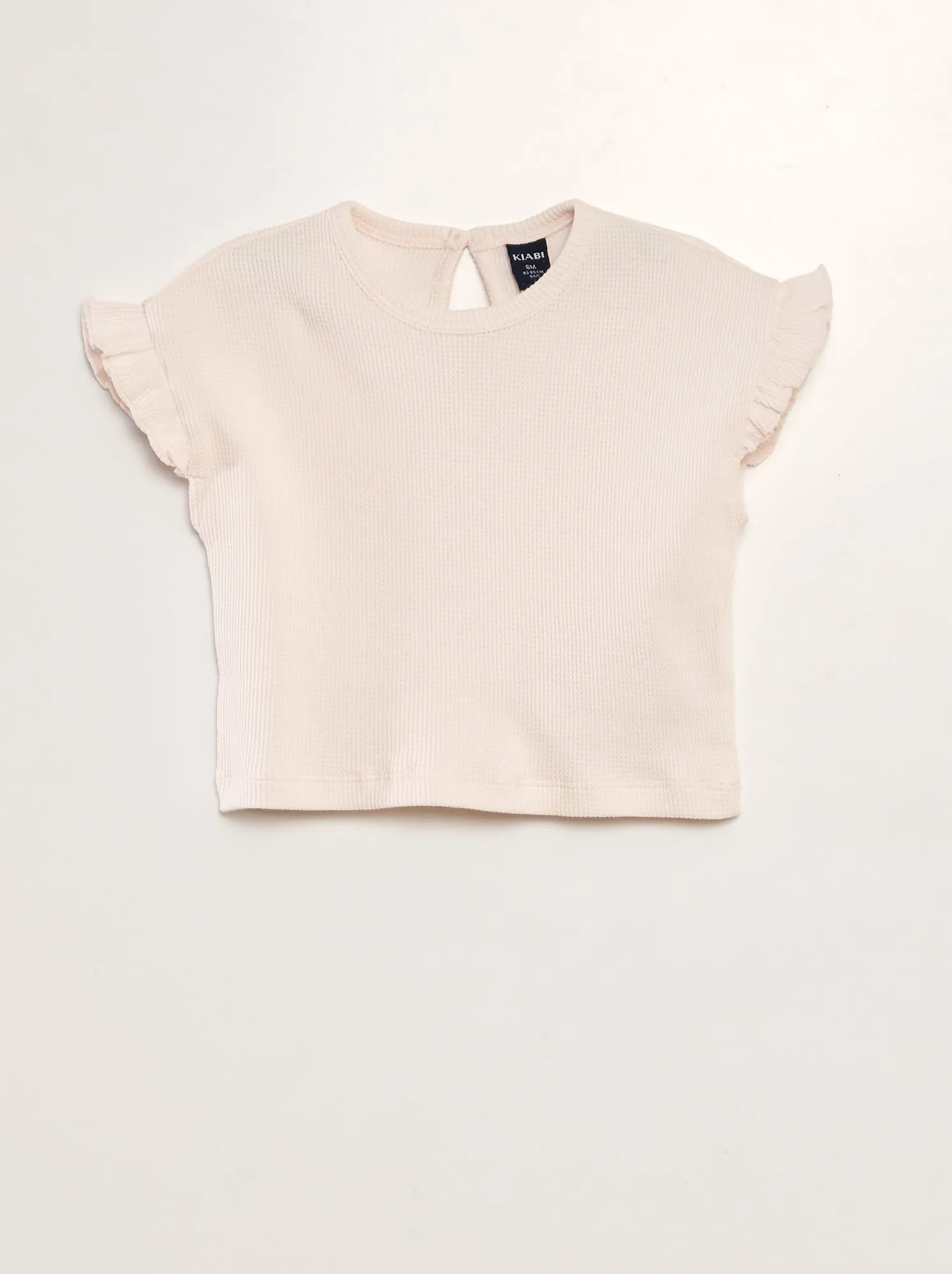 Completo t-shirt + shorts in maglia goffrata - 2 pezzi - ROSA