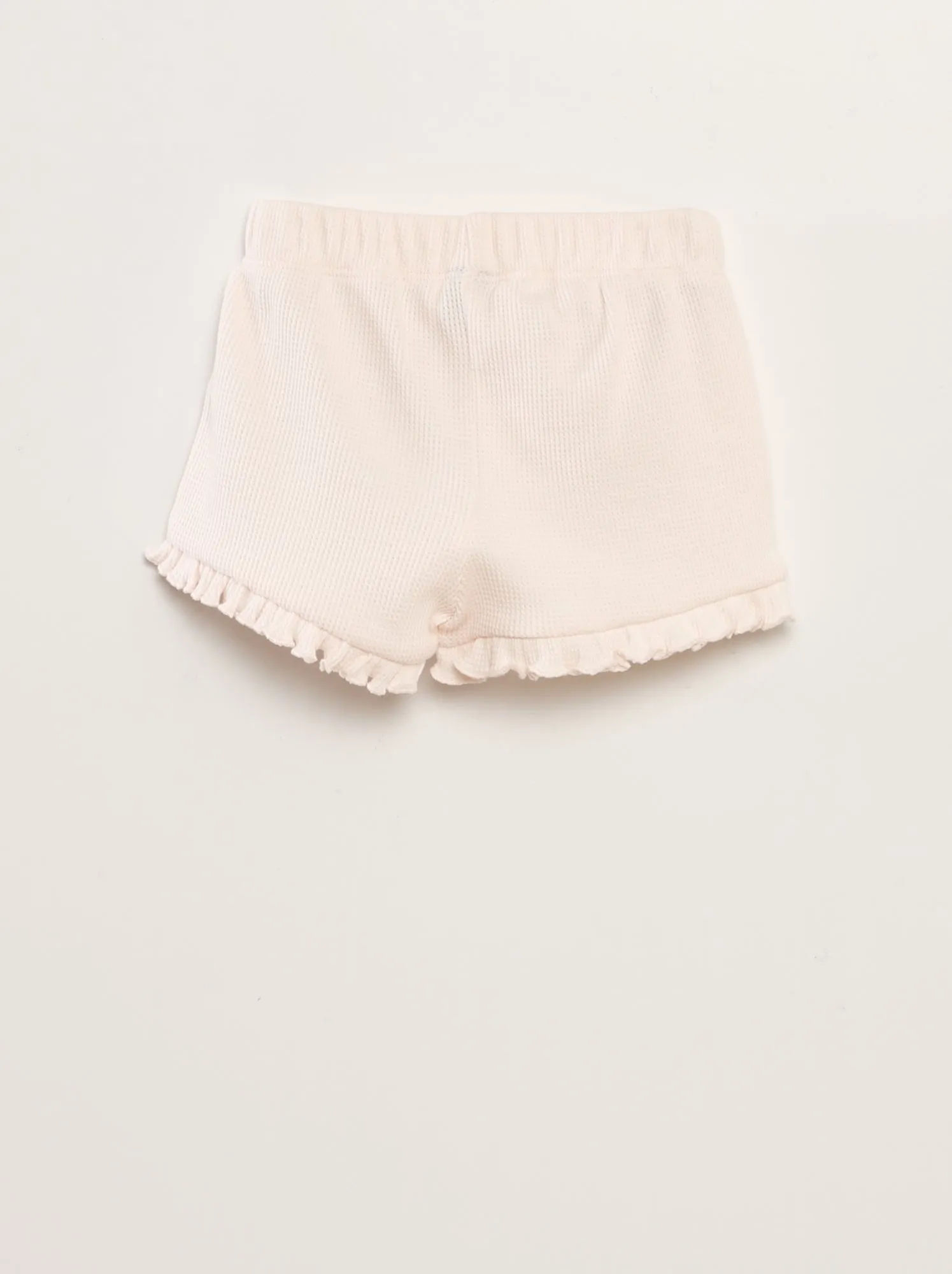 Completo t-shirt + shorts in maglia goffrata - 2 pezzi - ROSA