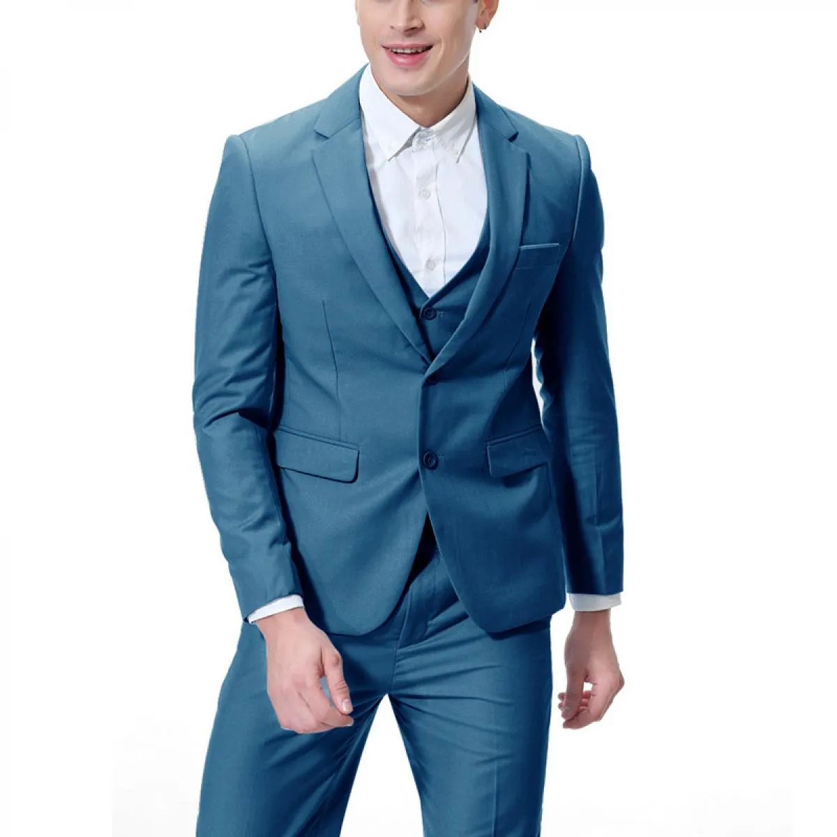 Costume Homme Business 3 pezzi Blazer classici Completi da uomo Business Blazer + gilet + pantaloni Completi da uomo Festa di no