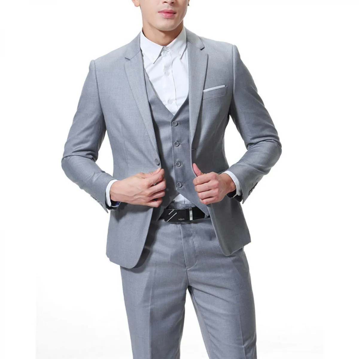 Costume Homme Business 3 pezzi Blazer classici Completi da uomo Business Blazer + gilet + pantaloni Completi da uomo Festa di no