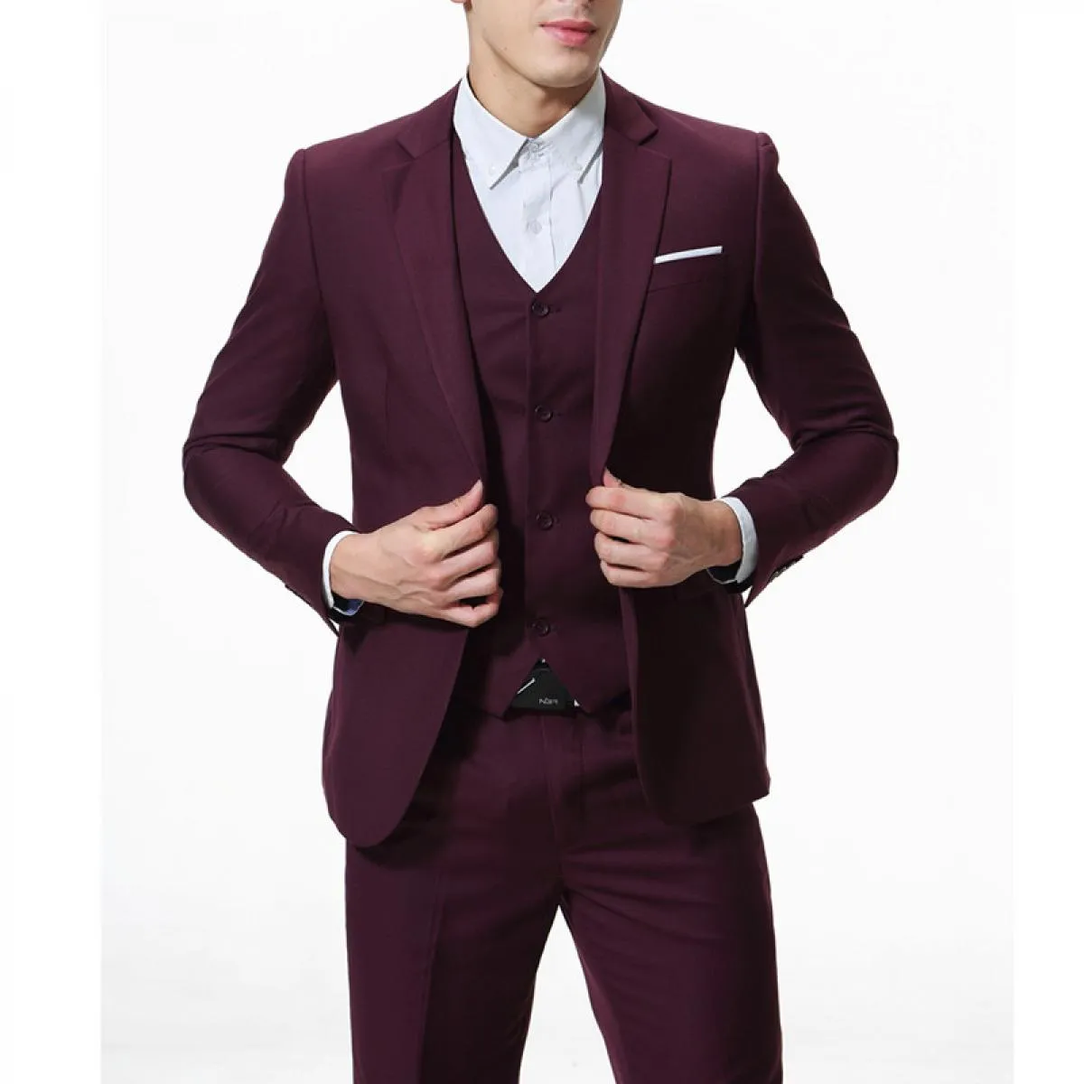 Costume Homme Business 3 pezzi Blazer classici Completi da uomo Business Blazer + gilet + pantaloni Completi da uomo Festa di no