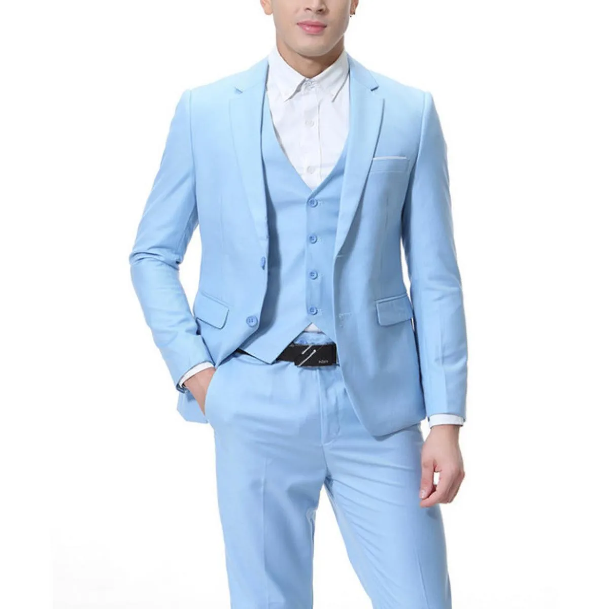 Costume Homme Business 3 pezzi Blazer classici Completi da uomo Business Blazer + gilet + pantaloni Completi da uomo Festa di no