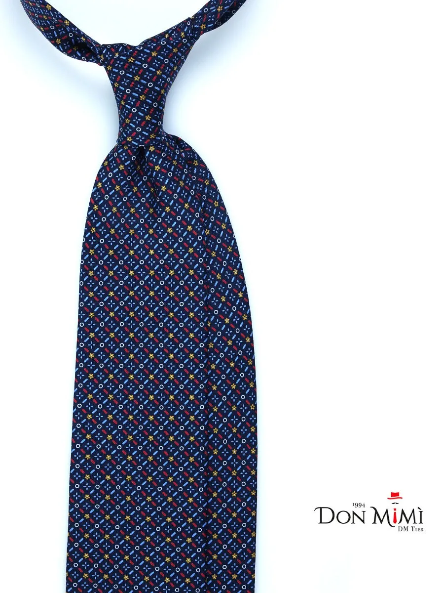 Cravatta sartoriale 3 pieghe NICOLE in pura seta inglese Blu 