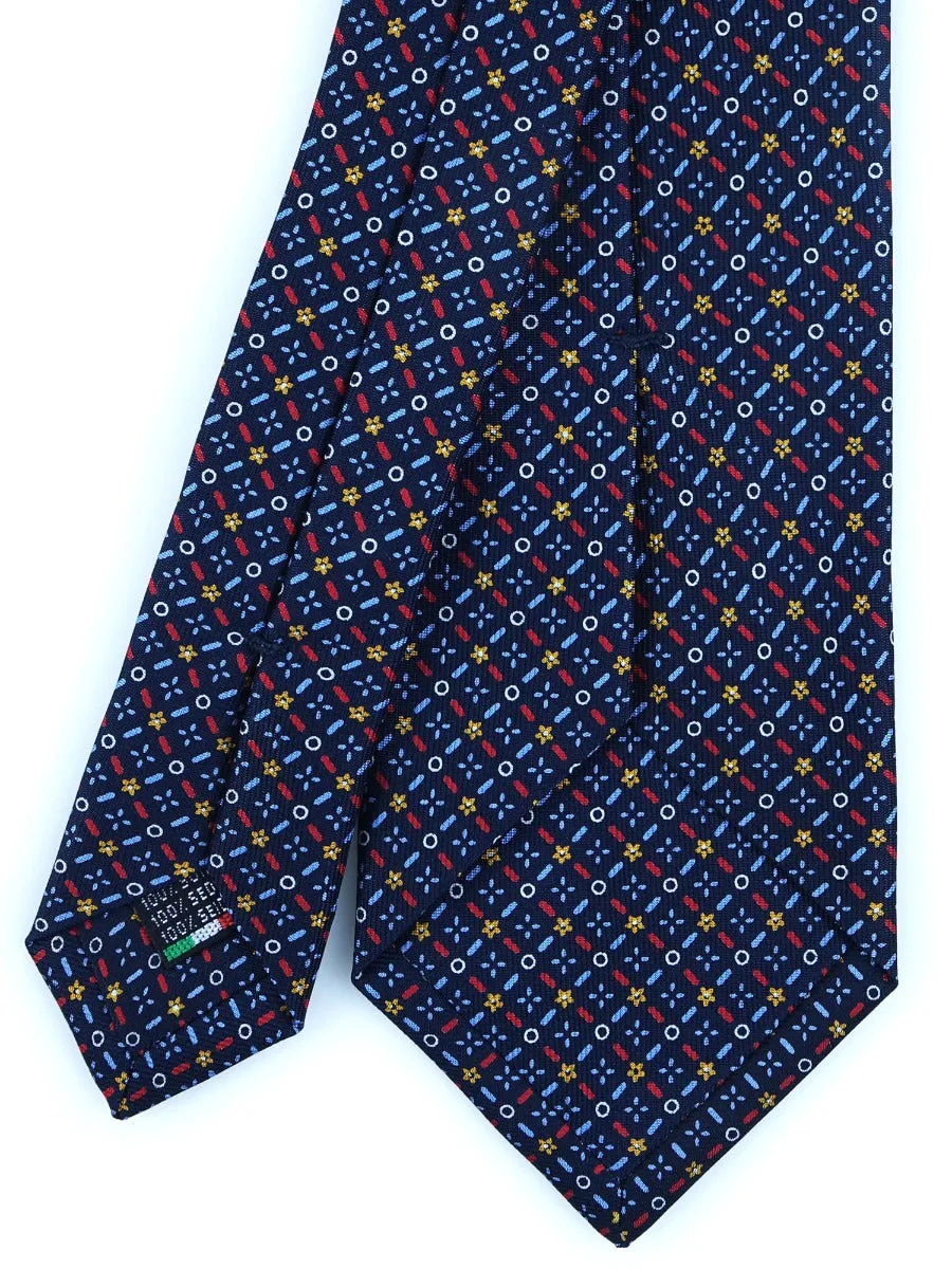 Cravatta sartoriale 3 pieghe NICOLE in pura seta inglese Blu 