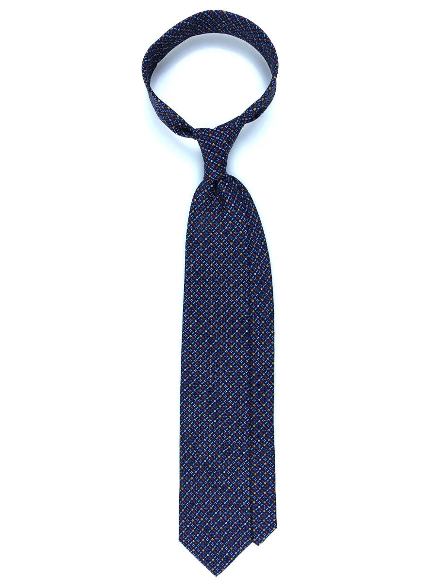 Cravatta sartoriale 3 pieghe NICOLE in pura seta inglese Blu 