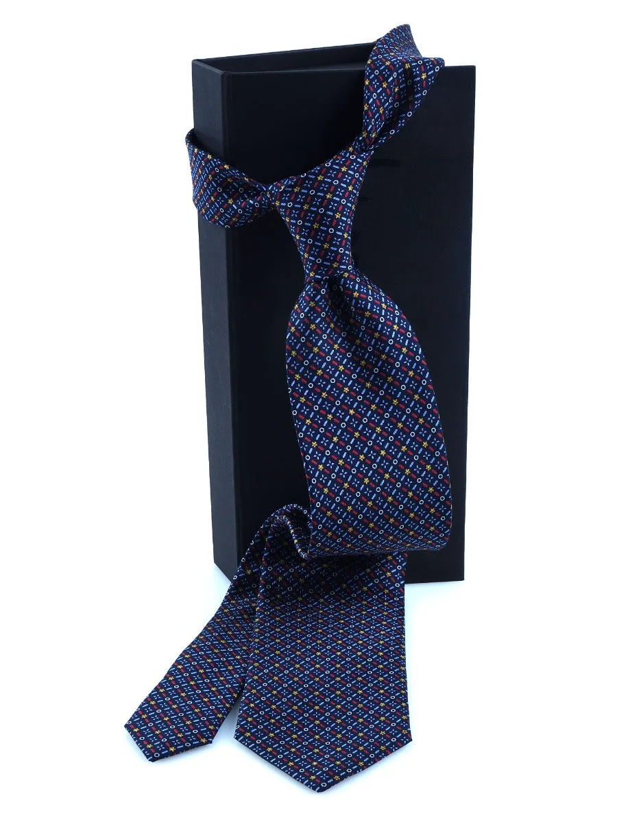 Cravatta sartoriale 3 pieghe NICOLE in pura seta inglese Blu 