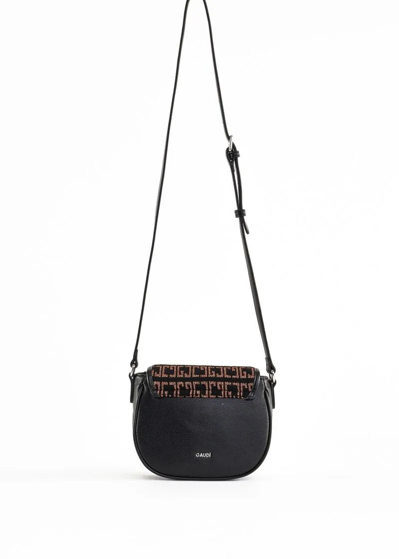 Crossbody in simil pelle e tessuto lurex