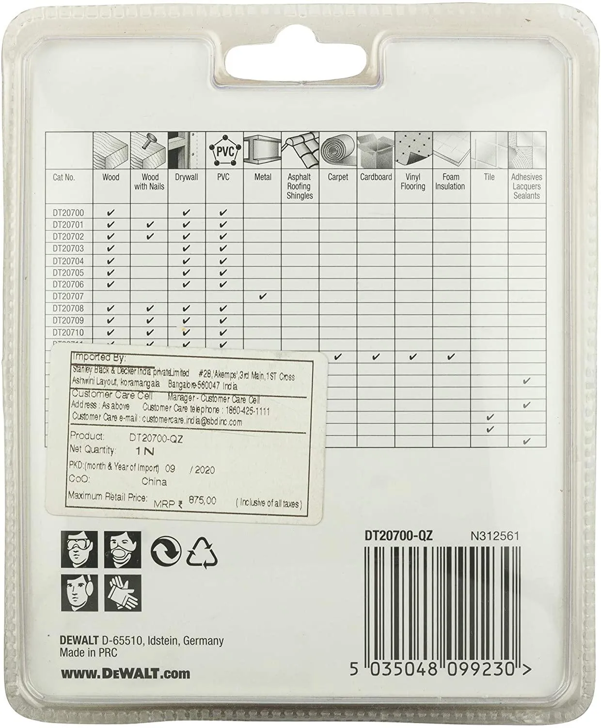 DeWALT Platorello per Levigatura 93x93 mm DT20700 