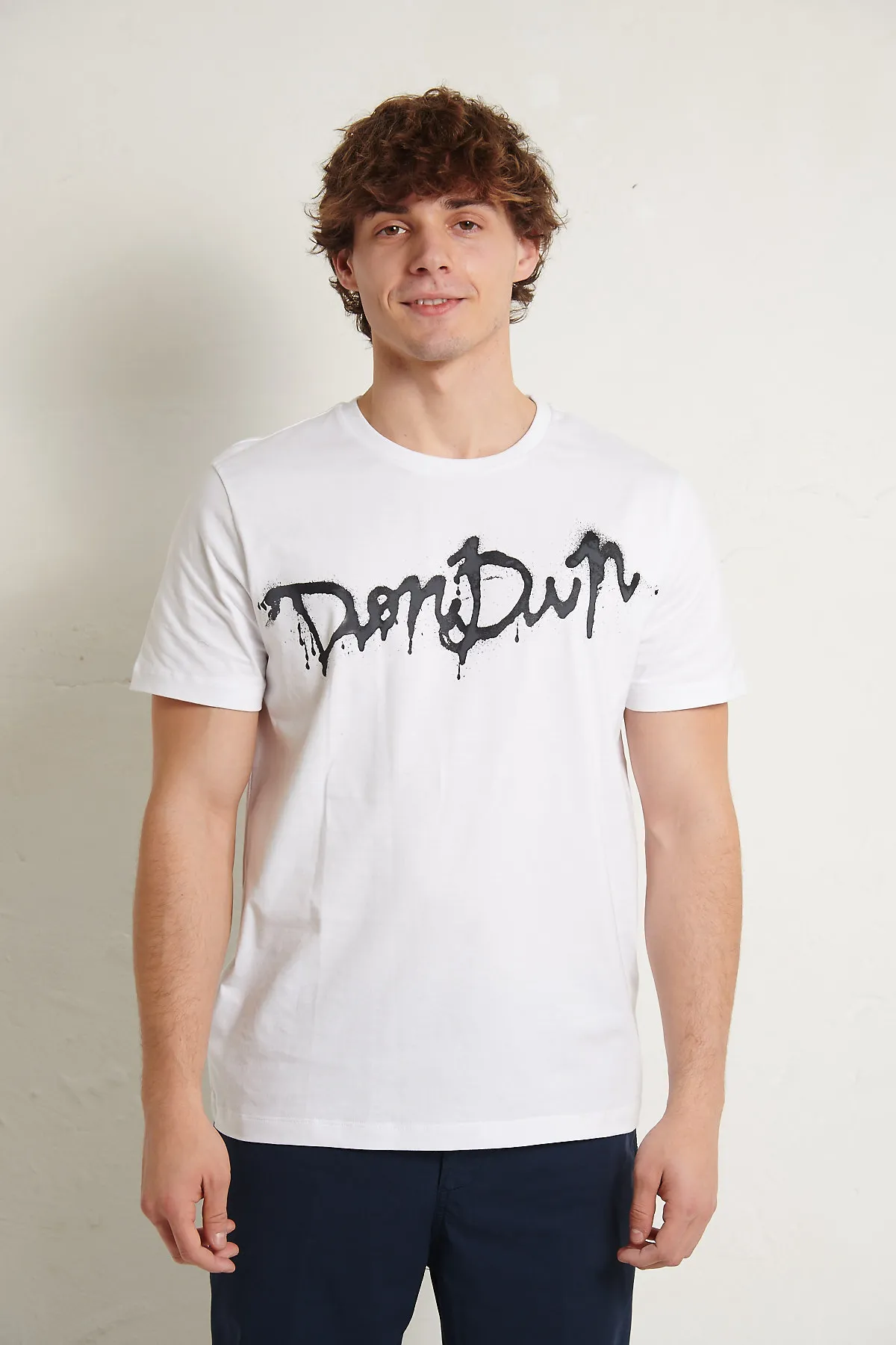 DONDUP T-Shirt  di cotone bianca con logo grafico