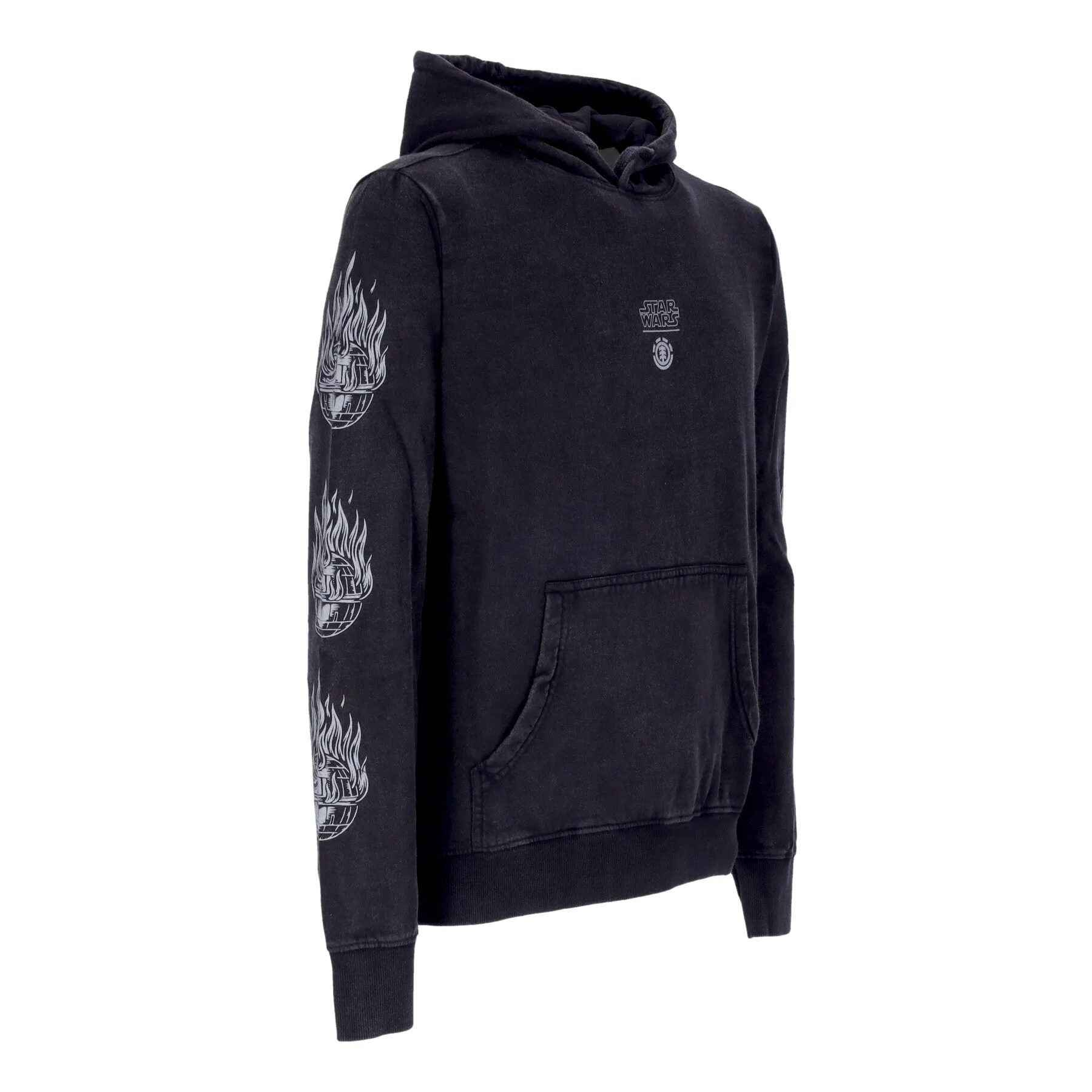 Felpa Cappuccio Uomo Deathstar Hoodie X Star Wars Washed Black