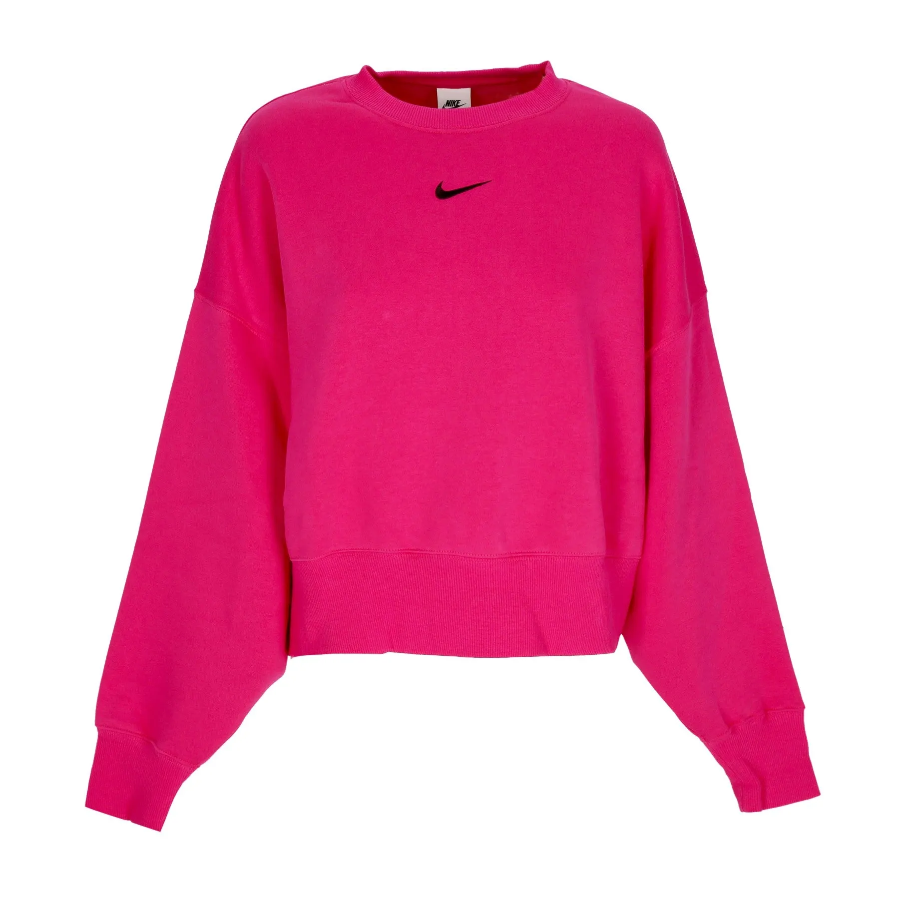 Felpa Girocollo Corta Donna W Sportswear Phoenix Fleece Over-oversized Crewneck Fireberry/black