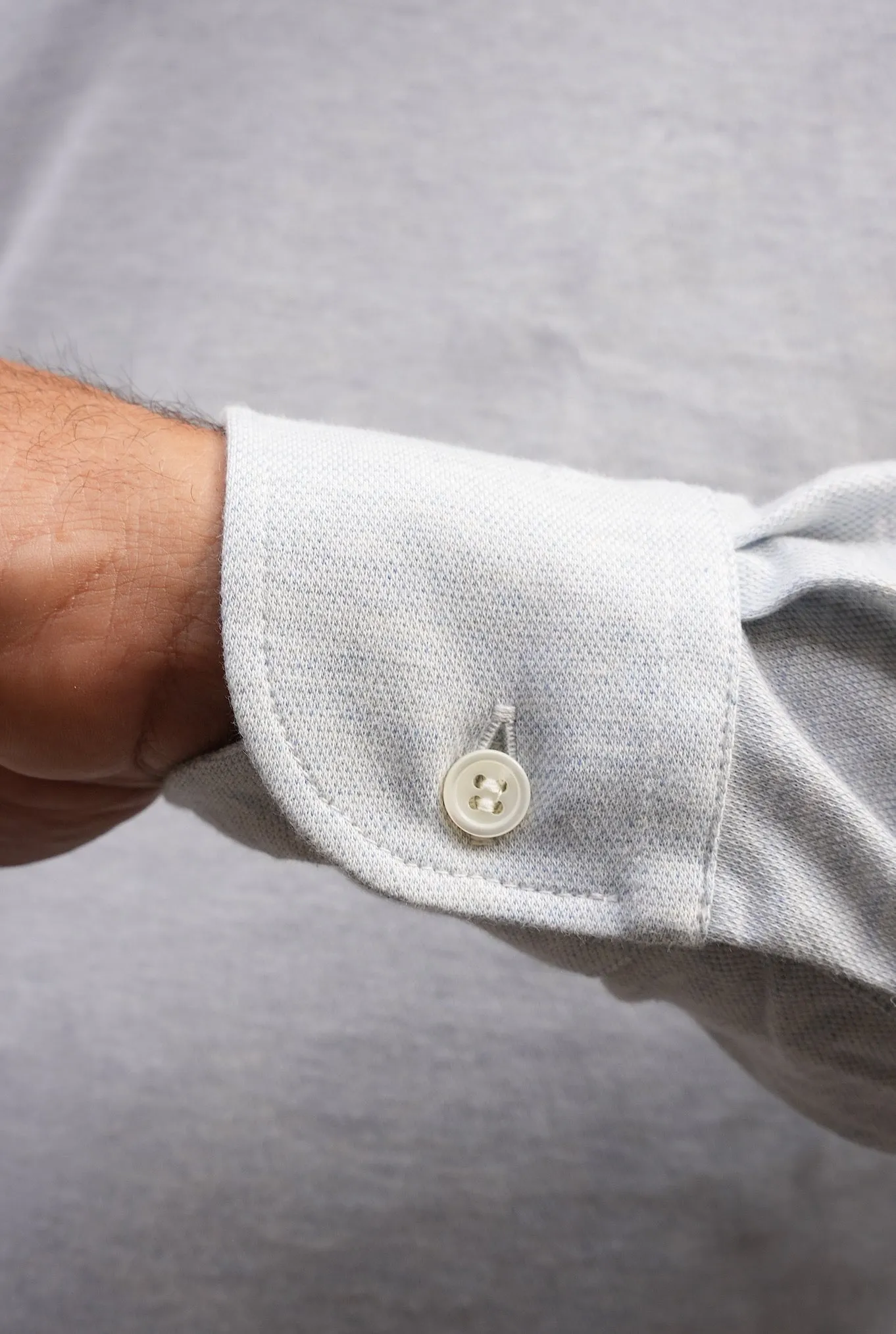 FFF Polo Jersey Cotone e Cashmere Celeste