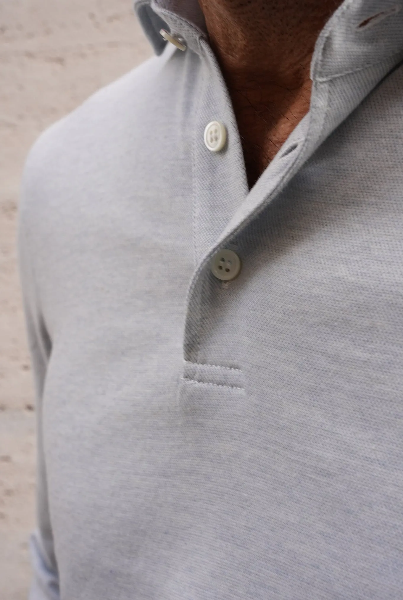 FFF Polo Jersey Cotone e Cashmere Celeste