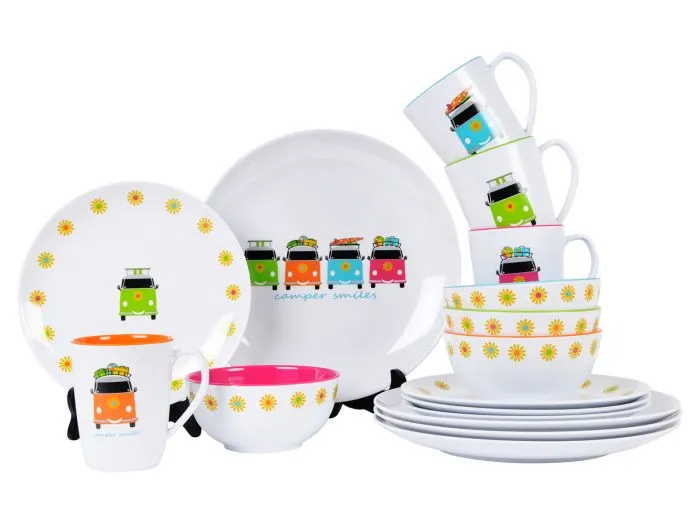 Flamefield Camper Smiles set stoviglie 16 pezzi