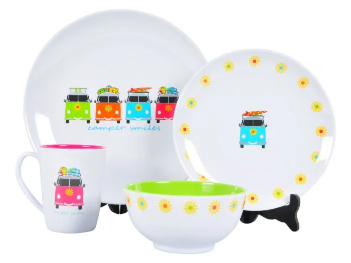Flamefield Camper Smiles set stoviglie 16 pezzi