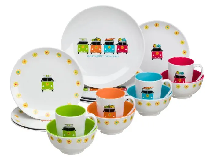Flamefield Camper Smiles set stoviglie 16 pezzi
