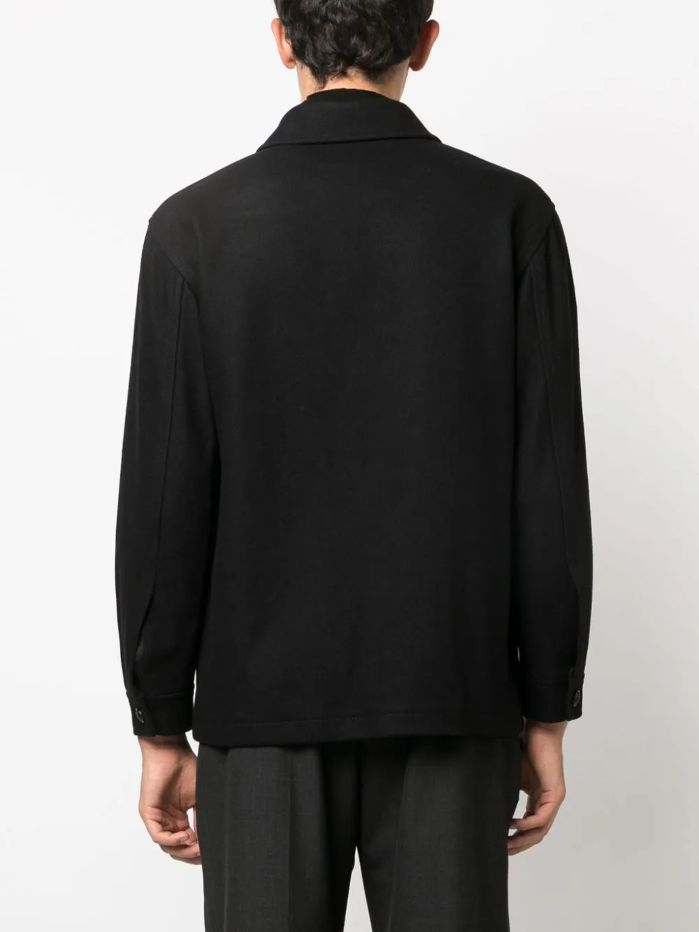 Giacca-camicia con bottoni  in nero - uomo