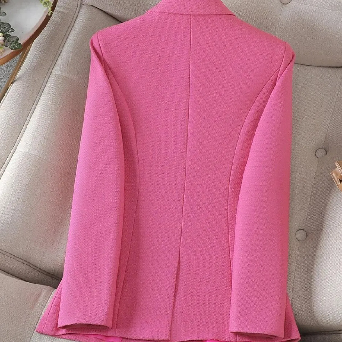 Giacca da donna autunno inverno di alta qualità da donna nera rosa viola solida giacca da lavoro da lavoro femminile