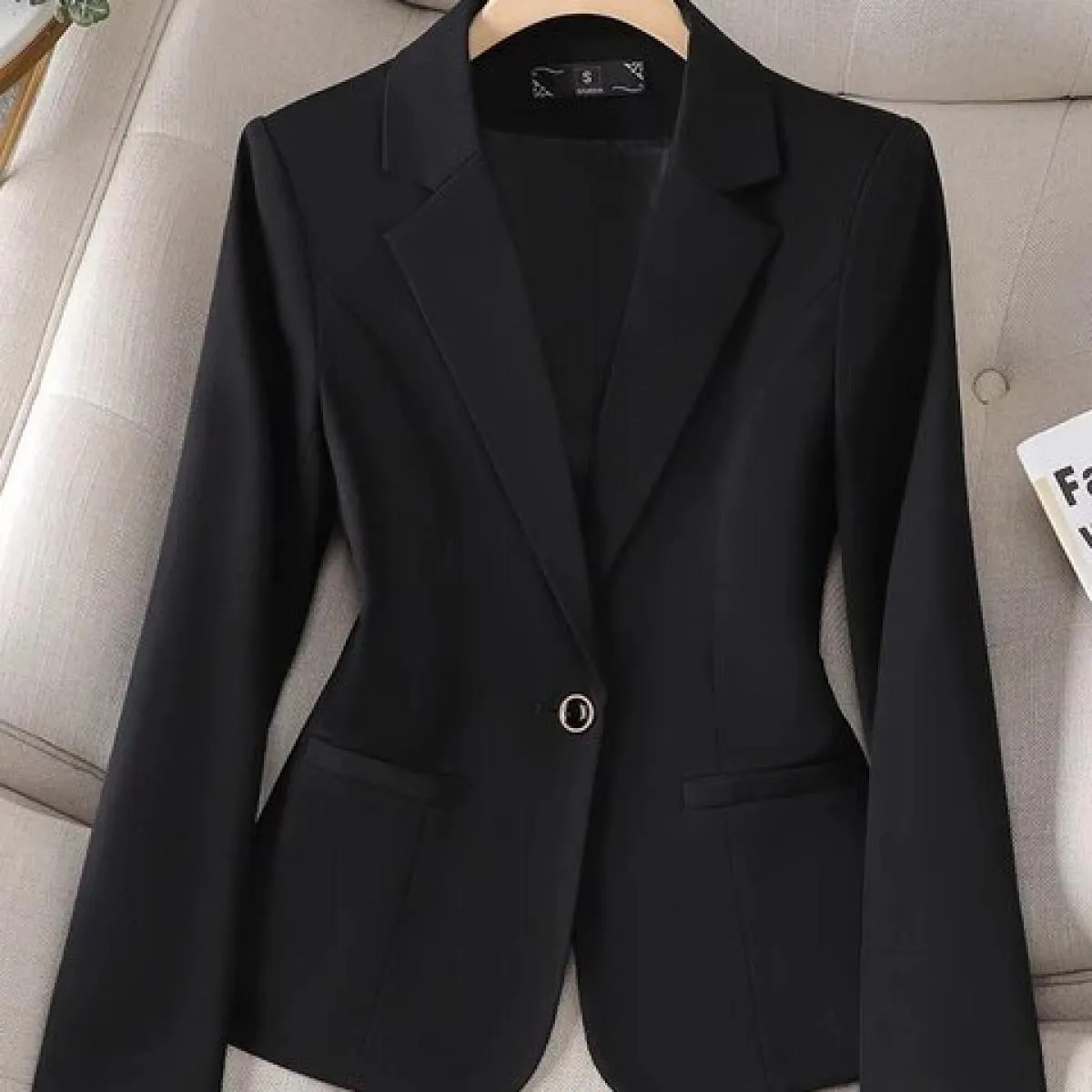 Giacca da donna da ufficio Giacca da donna Nero Beige Blu Marrone Abbigliamento da lavoro femminile da lavoro Cappotto formale s