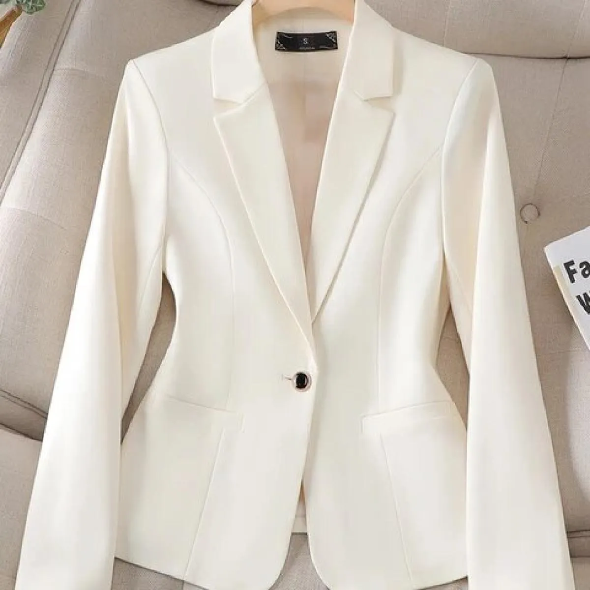 Giacca da donna da ufficio Giacca da donna Nero Beige Blu Marrone Abbigliamento da lavoro femminile da lavoro Cappotto formale s