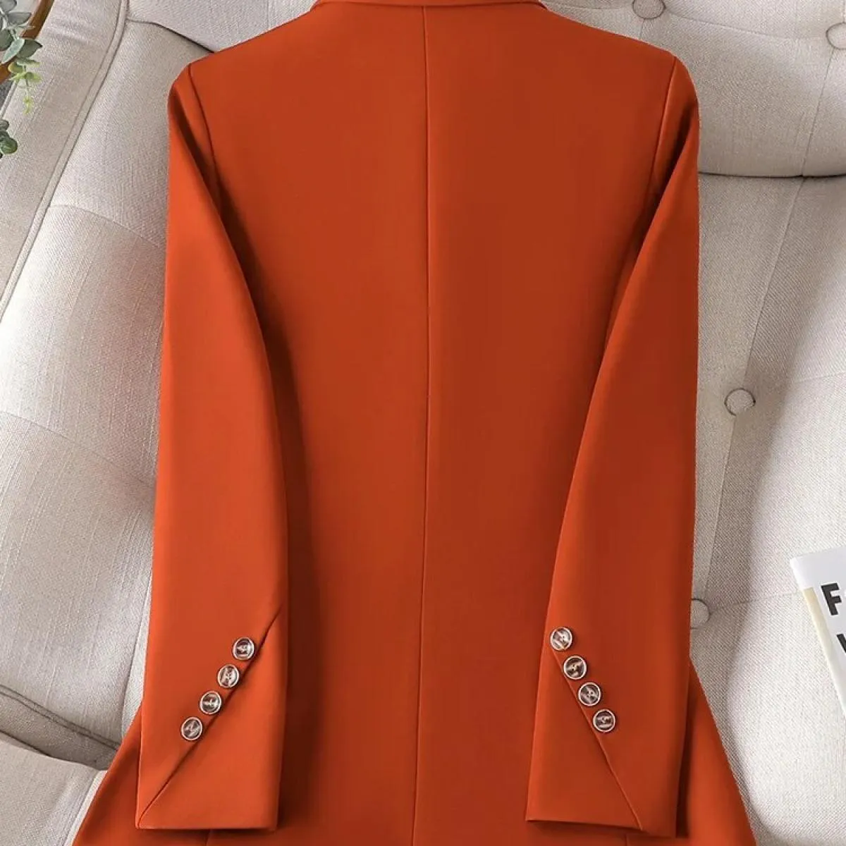 Giacca da donna formale da donna marrone nero Giacca da donna a maniche lunghe con bottone singolo Cappotto da lavoro da lavoro