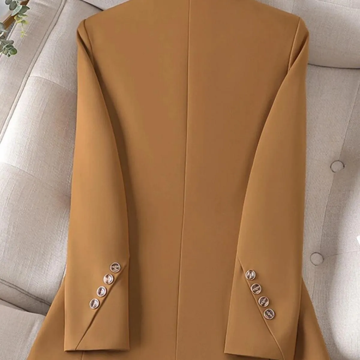 Giacca da donna formale da donna marrone nero Giacca da donna a maniche lunghe con bottone singolo Cappotto da lavoro da lavoro
