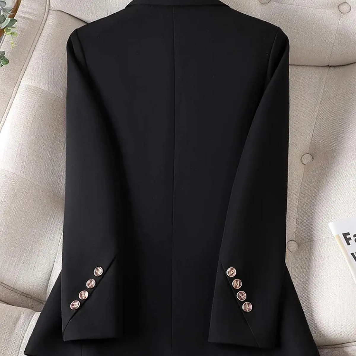 Giacca da donna formale da donna marrone nero Giacca da donna a maniche lunghe con bottone singolo Cappotto da lavoro da lavoro