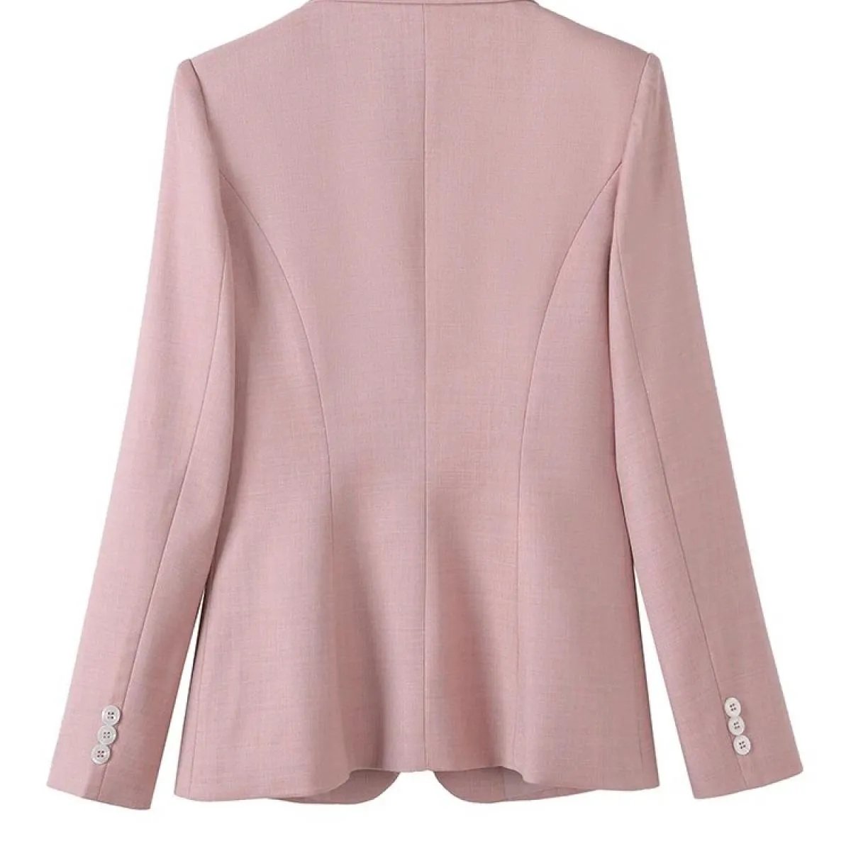 Giacca da donna in tinta unita rosa grigio giacca da donna a maniche lunghe con bottone singolo da ufficio, da lavoro, da lavoro