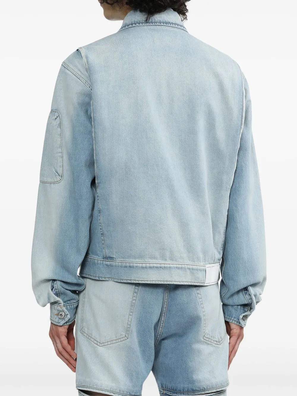 Giacca denim con zip in celeste - uomo