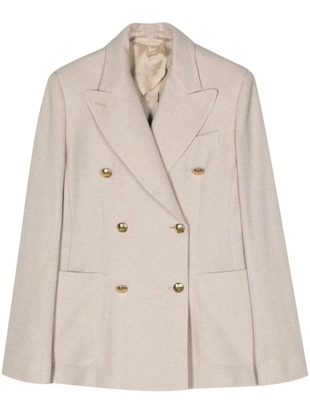 Giacca doppiopetto vanadio in beige - donna