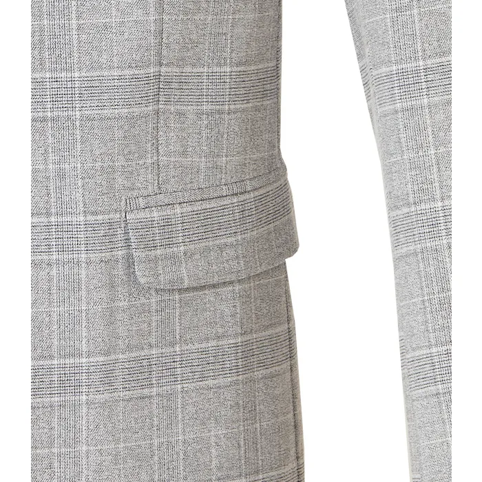 Giacca Weis dal taglio moderno, mezza foderata in glenncheck a quadri elasticizzato Grigio chiaro