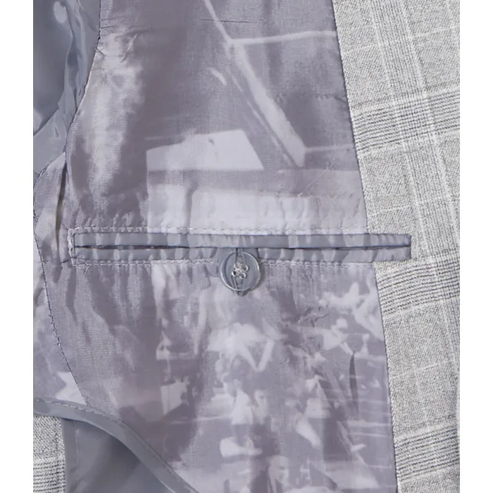 Giacca Weis dal taglio moderno, mezza foderata in glenncheck a quadri elasticizzato Grigio chiaro