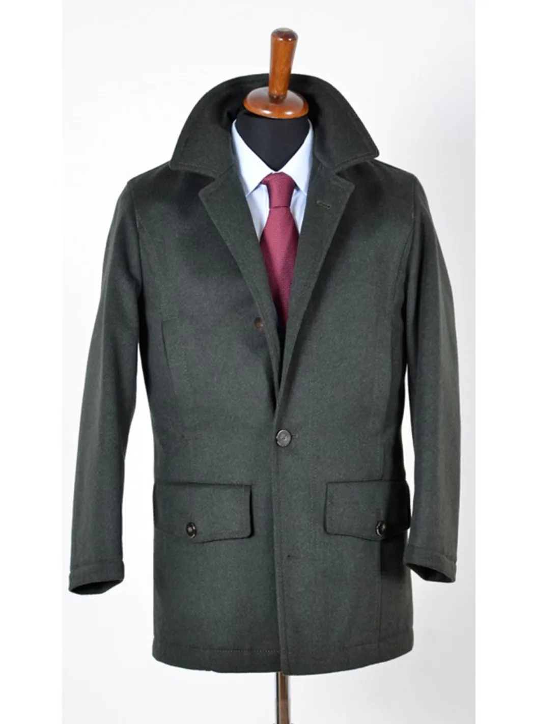 Giaccone corto laniero verde tipo loden mod trento A / I
