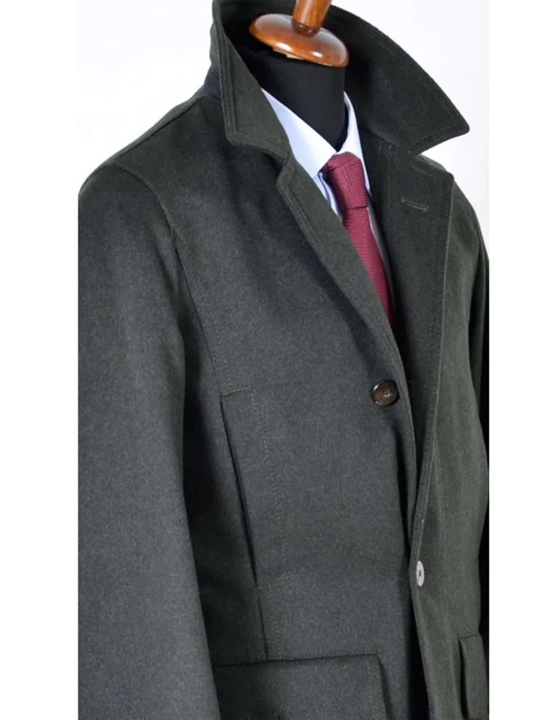 Giaccone corto laniero verde tipo loden mod trento A / I