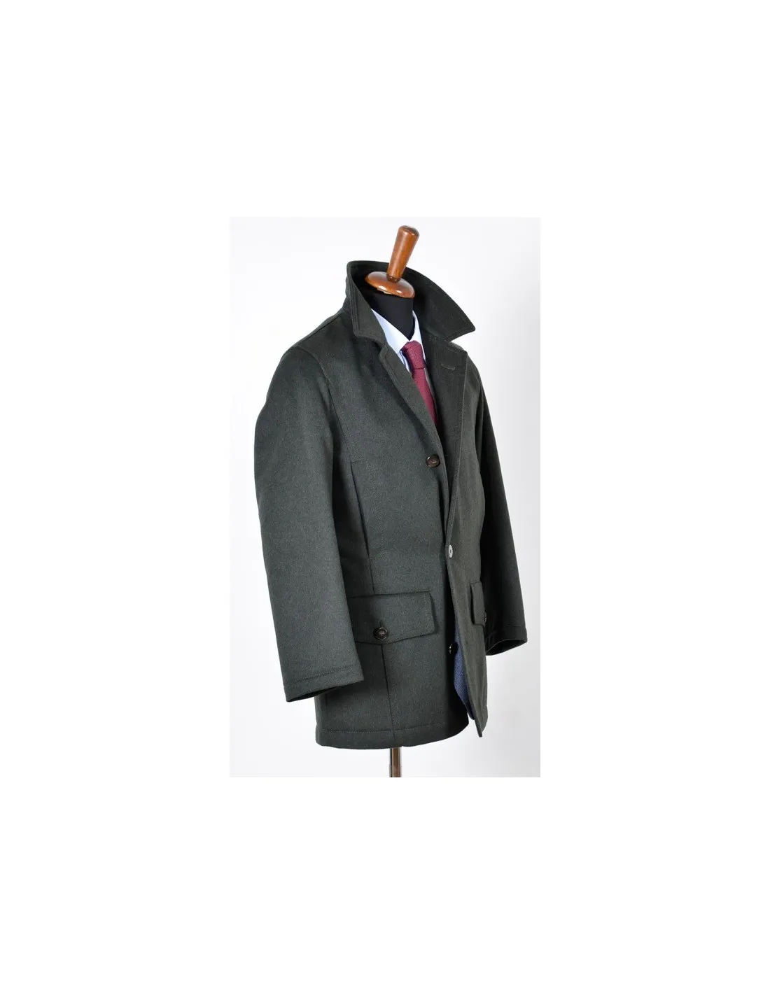 Giaccone corto laniero verde tipo loden mod trento A / I