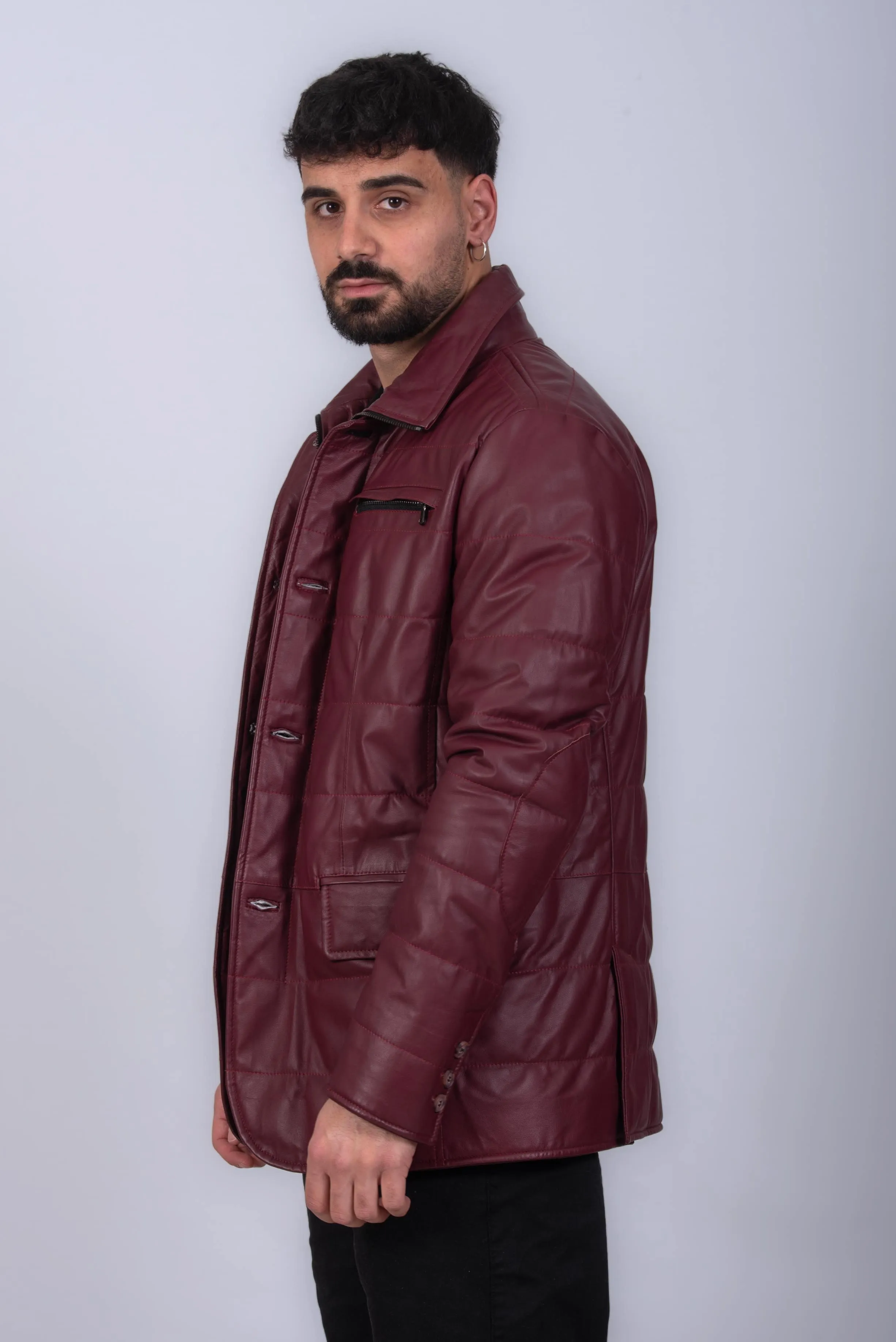 GIACCONE IN PELLE UOMO BORDEAUX MOD. SAVASTANO