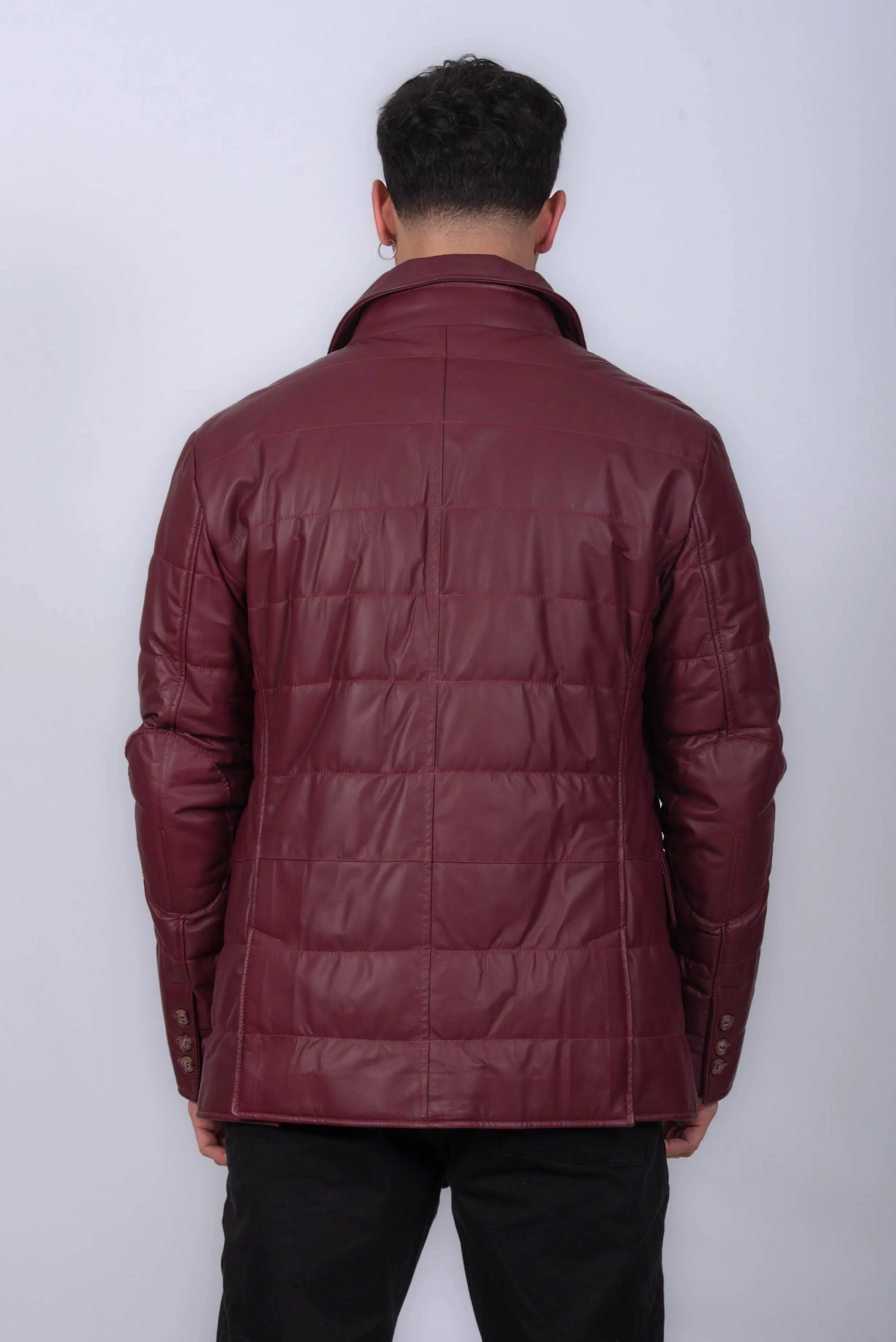 GIACCONE IN PELLE UOMO BORDEAUX MOD. SAVASTANO