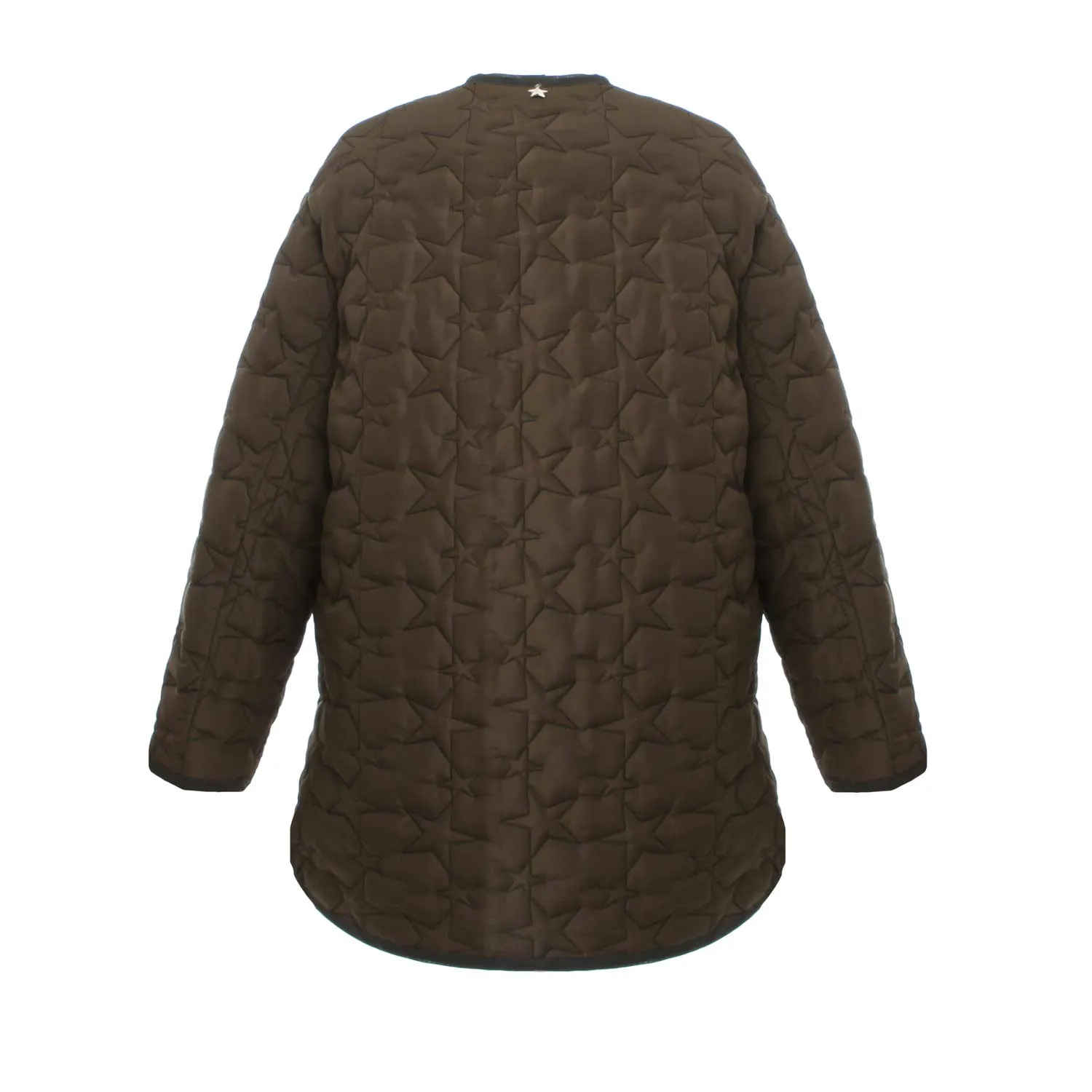 Giaccone Verde Militare Con Stelle Bambina E Teen