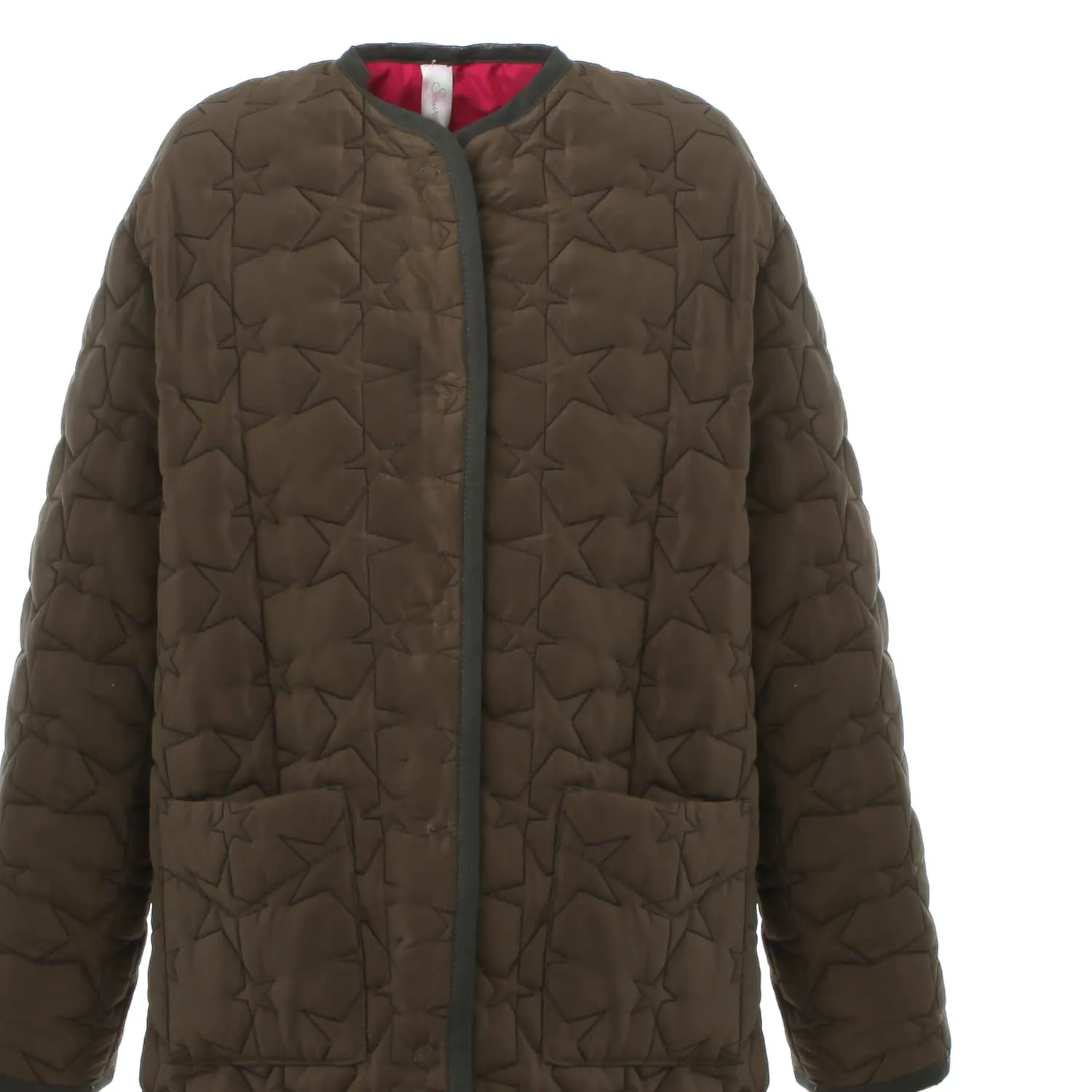 Giaccone Verde Militare Con Stelle Bambina E Teen