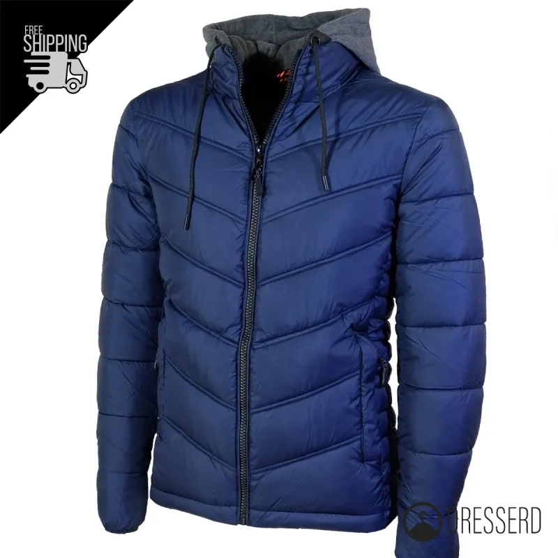 Giubbotto Uomo con Cappuccio in Felpa smontabile Giubbini Invernali Dresserd