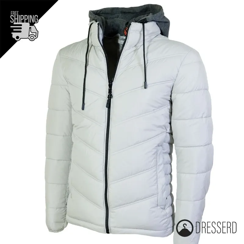 Giubbotto Uomo con Cappuccio in Felpa smontabile Giubbini Invernali Dresserd