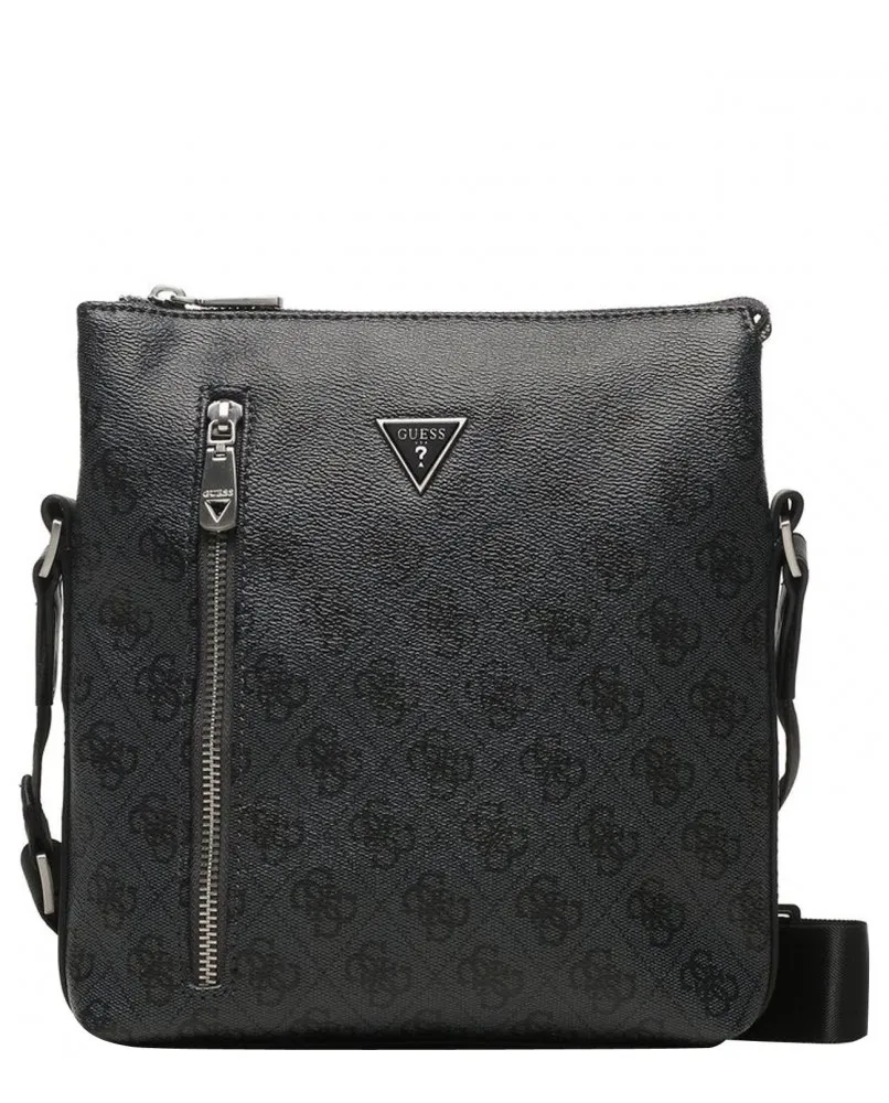 GUESS HMEVZLP3299 tracolla borsello pelle uomo nero logato grande